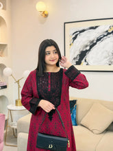 Amber Black Red Embroidered 2 PC