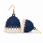 Navy Pearl Jhumki