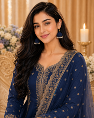 Navy Pearl Jhumki