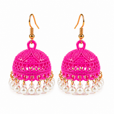 Fuchsia Pearl Jhumki