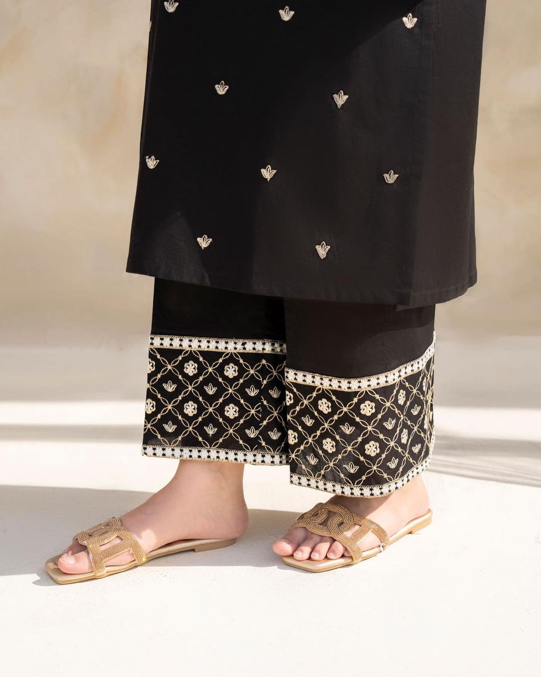 Black Hock Embroidered  2 PC