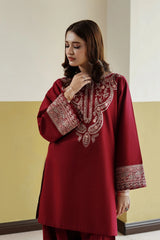 Red Embroidered 2 PC