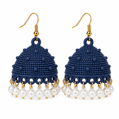 Navy Pearl Jhumki