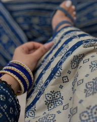 Ajrak Blue (Farshi Shlwar)Printed 3 PCS