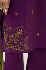 Burgandi Parrot Fit 3 PC Embroidered