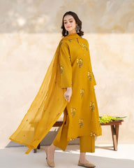 Mustard Hill 3PCS (Simple Chiffon Dupatta)