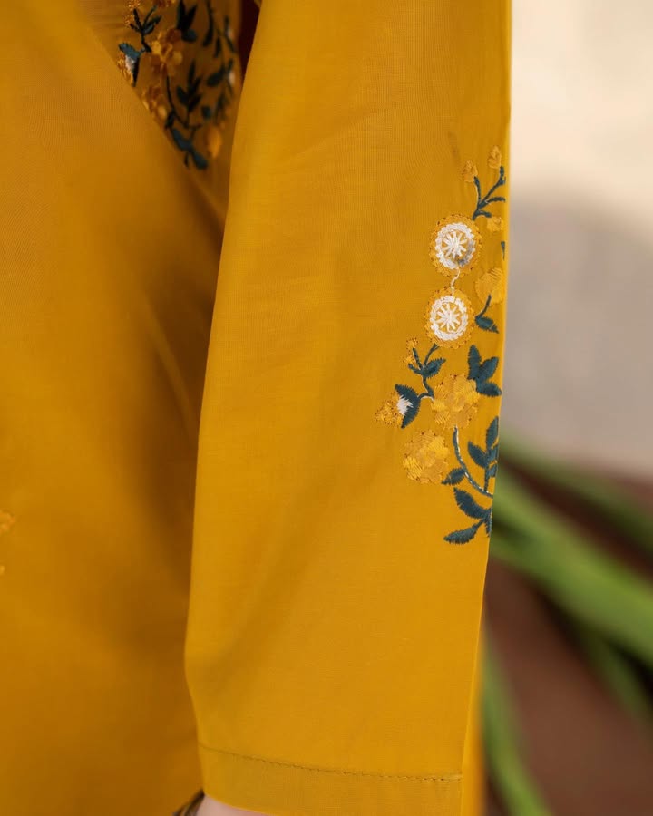 Mustard Hill 3PCS (Simple Chiffon Dupatta)