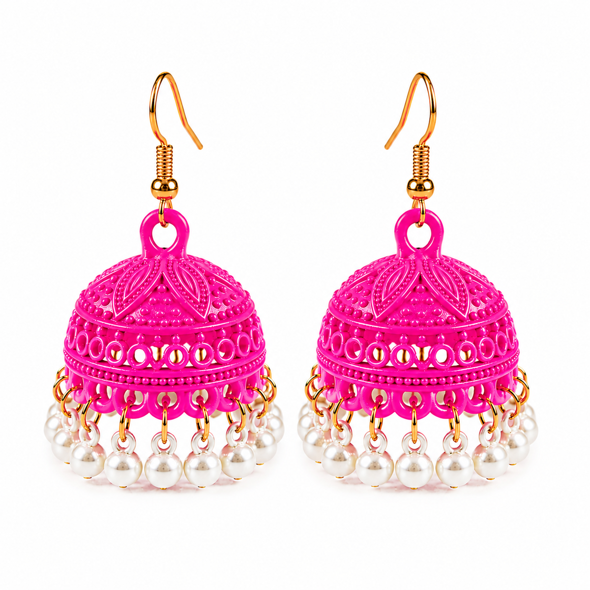 Fuchsia Pearl Jhumki
