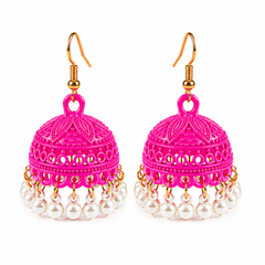 Fuchsia Pearl Jhumki