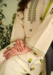 CREAM PARROT EMBROIDERED 3 PIECE