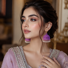 Lilac Pearl Jhumki